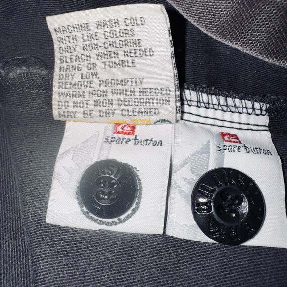 Rare VTG Quicksilver Mens LG Army Gray Military Button Shirt Jacket QSUA-0703 - Picture 13 of 14